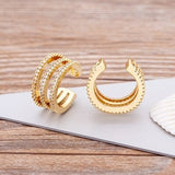 Chicmy-No Piercing Earrings Rhinestone Dangle CZ Cuff Earrings