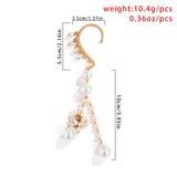 Chicmy-Vintage Imitation Pearl Long Tassel Clip Earring