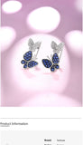 Chicmy-Silver butterfly Earrings for Women Blue White Cubic Zirconia Women Earrings