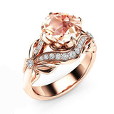 Chicmy-Rose Gold Flower Crystal Zircon Female Ring